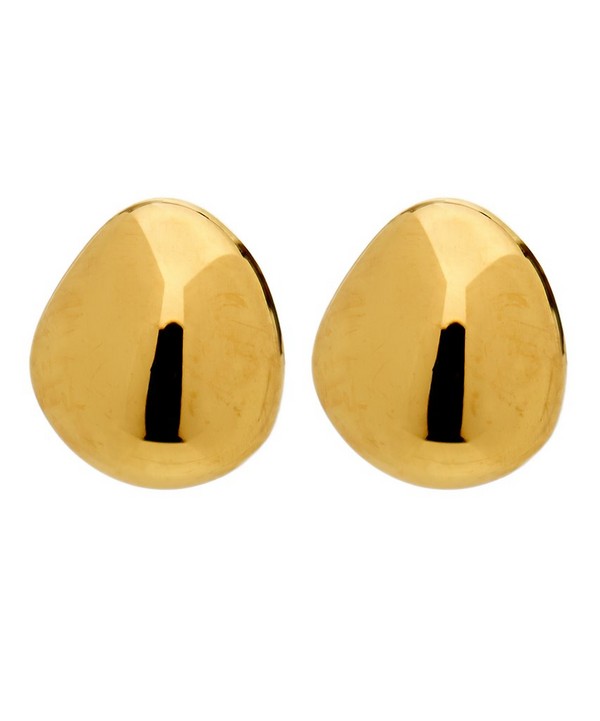 Monica Vinader - Gold Plated Vermeil Silver Nura Small Pebble Stud Earrings image number null