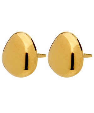 Monica Vinader - Gold Plated Vermeil Silver Nura Small Pebble Stud Earrings image number 2