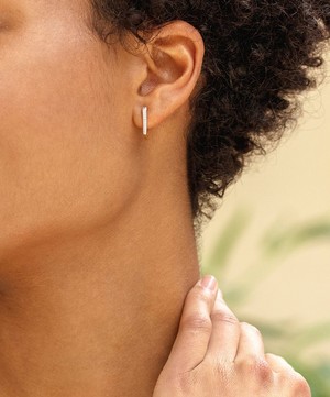 Monica Vinader - Gold Plated Vermeil Silver Alta Capture Diamond Huggie Hoop Earrings image number 4