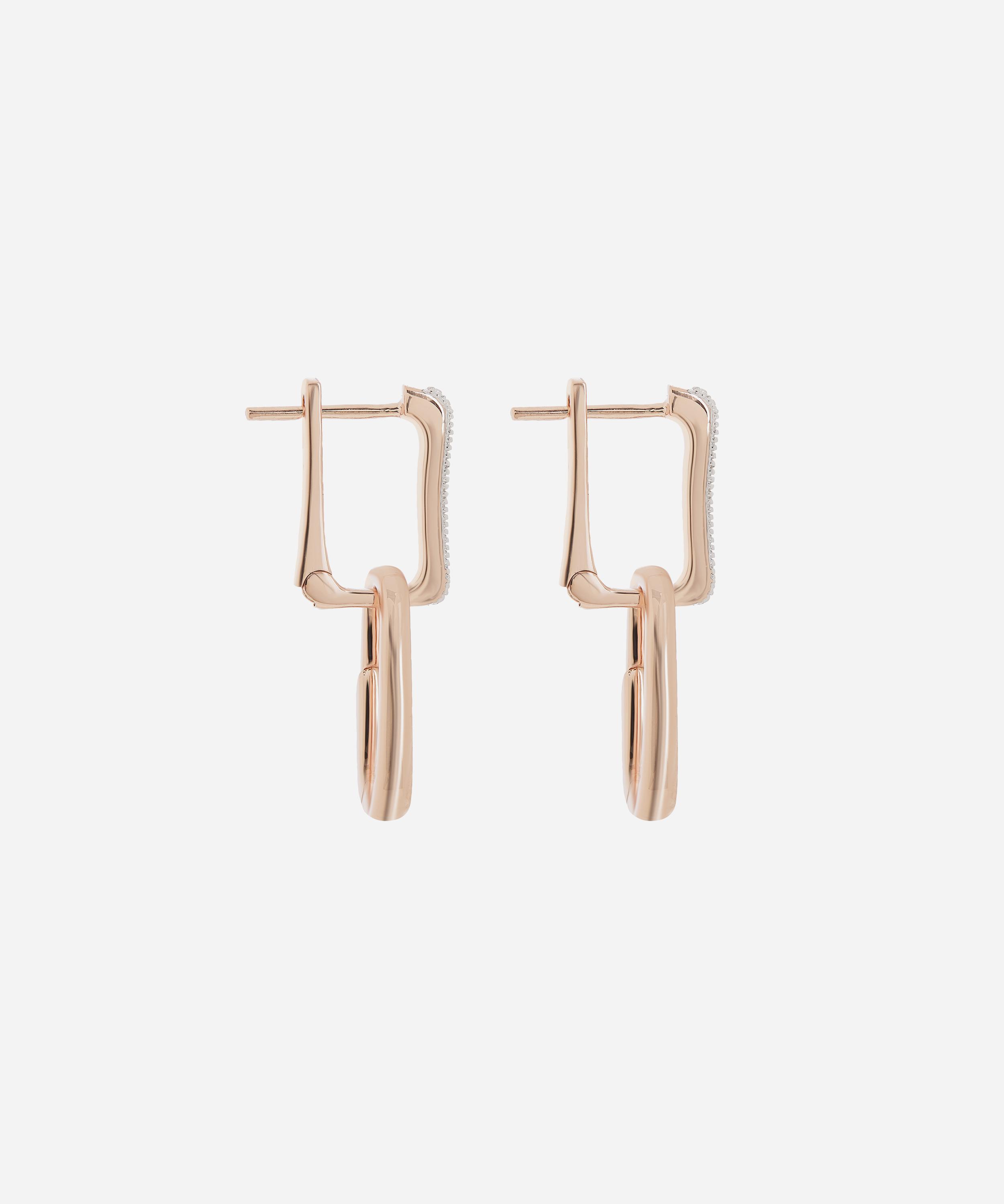 Monica Vinader Rose Gold Plated Vermeil Silver Alta Capture Charm Diamond Drop Earrings In Rose Gold