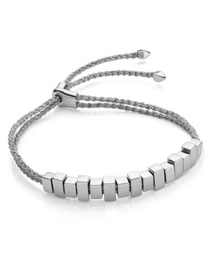 Monica Vinader - Silver Linear Ingot Cord Friendship Bracelet image number 0