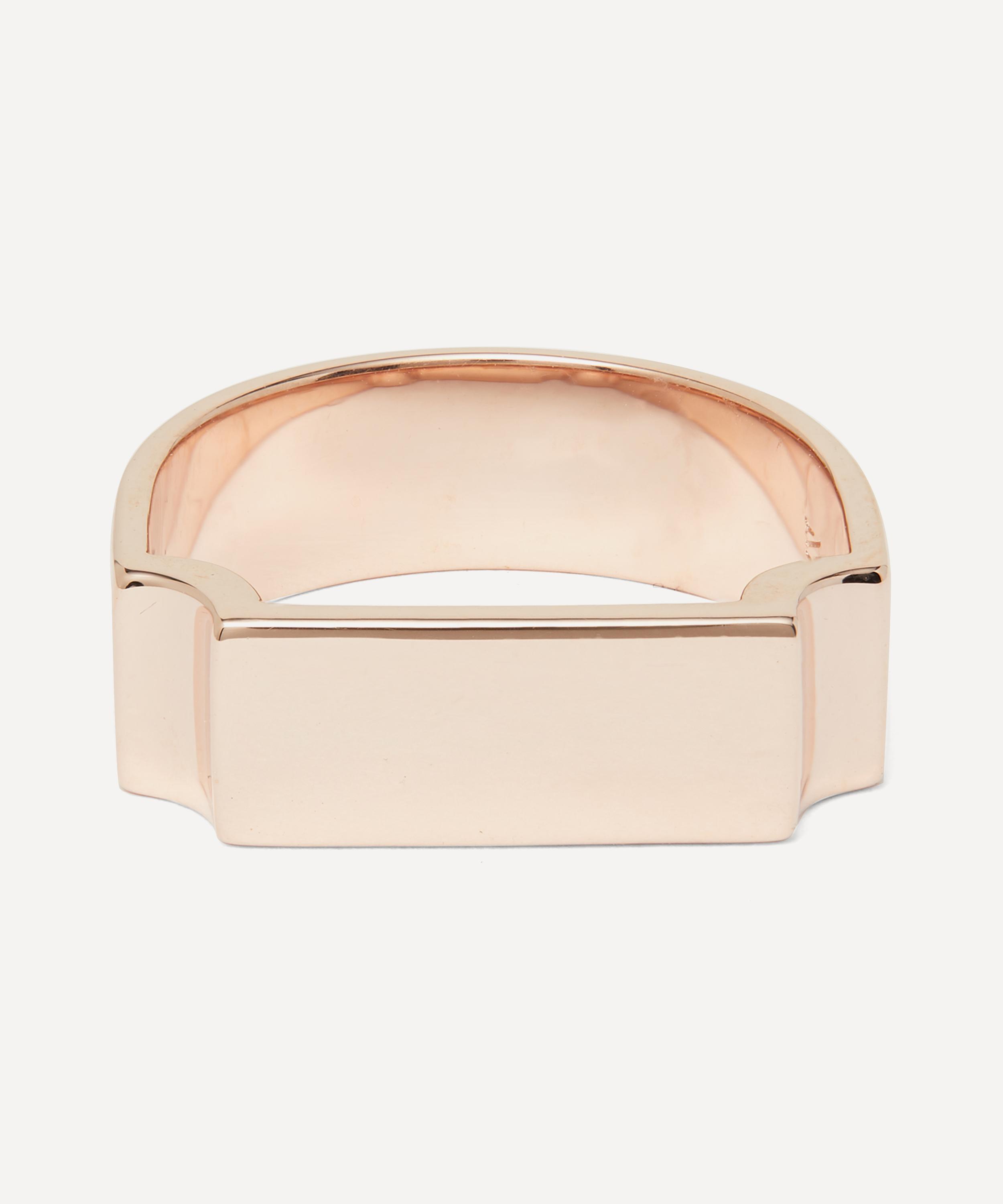 Monica Vinader - Rose Gold Plated Vermeil Silver Signature Wide Ring image number 0