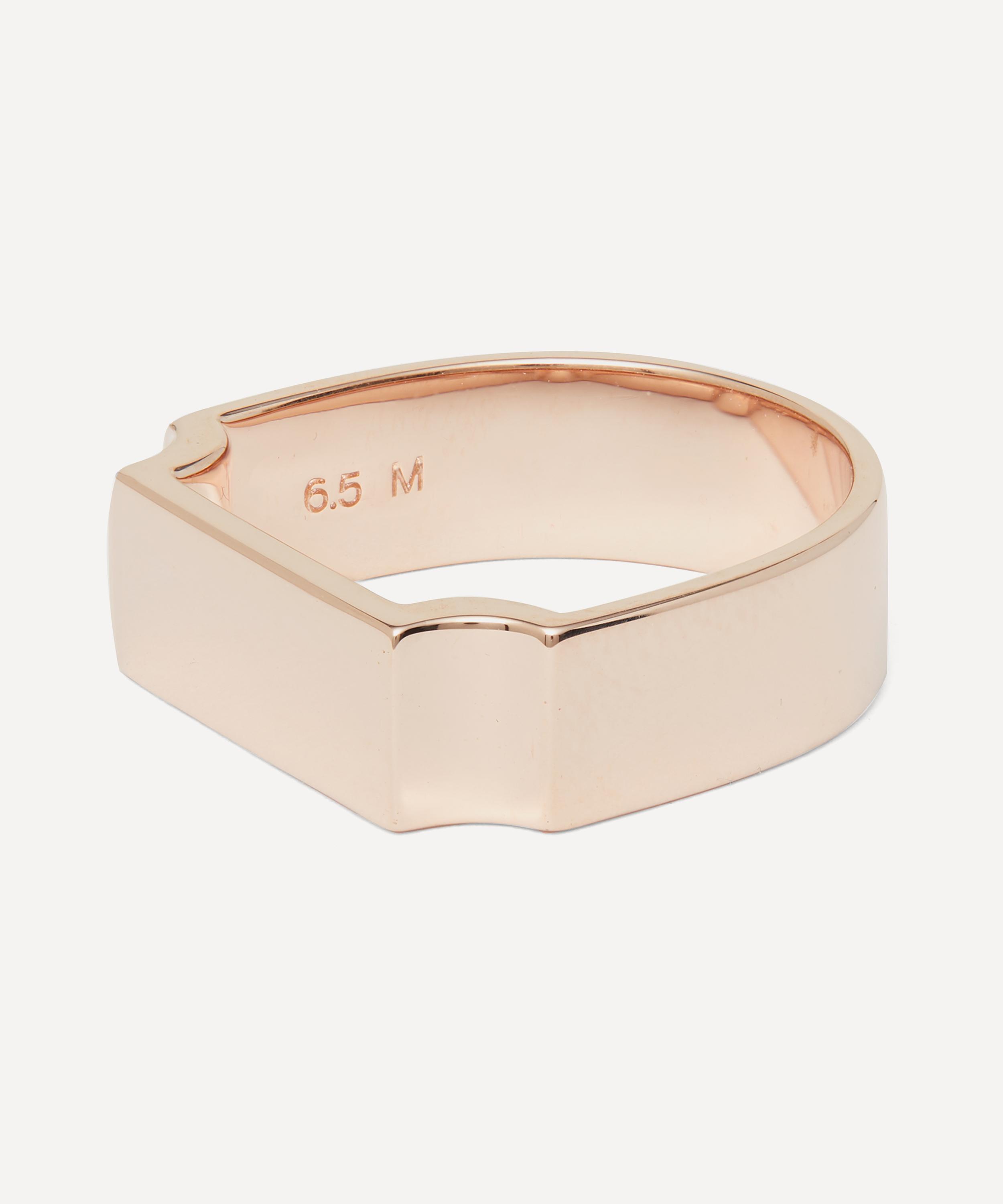 Monica Vinader - Rose Gold Plated Vermeil Silver Signature Wide Ring image number 1