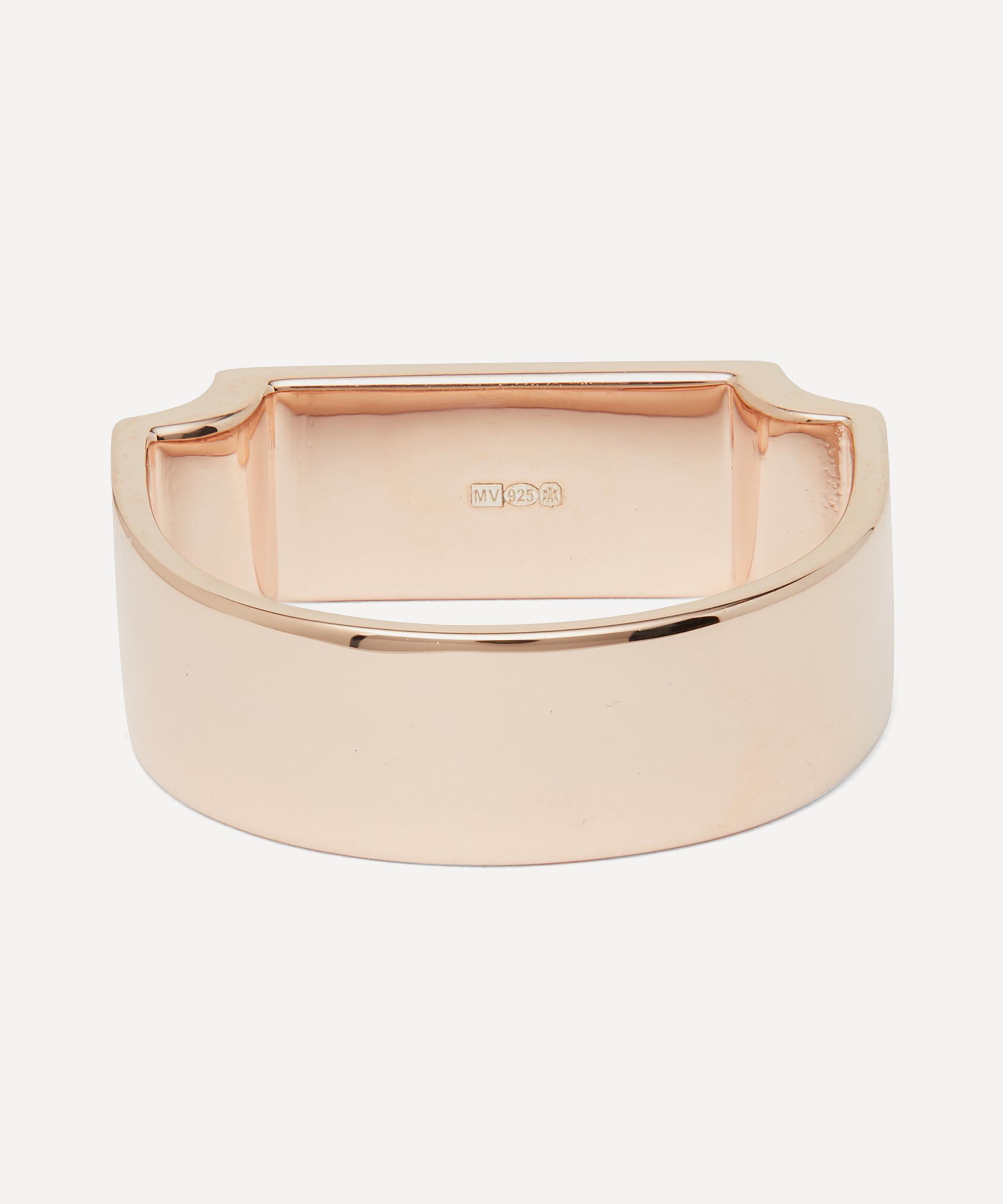 Monica Vinader - Rose Gold Plated Vermeil Silver Signature Wide Ring image number 2