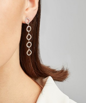 Monica Vinader - Rose Gold Plated Vermeil Silver Riva Mini Diamond Cluster Cocktail Earrings image number 1