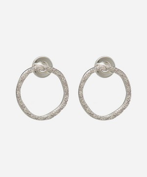 Monica Vinader - Silver Riva Large Diamond Circle Stud Earrings image number 0