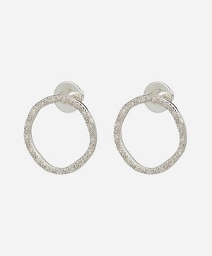 Monica Vinader - Silver Riva Large Diamond Circle Stud Earrings image number 2