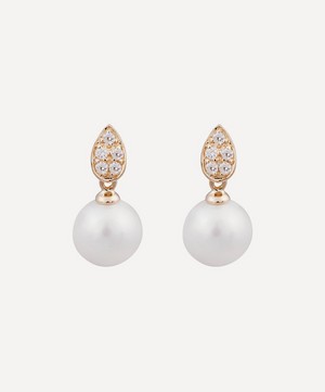 Kojis - Pavé Diamond and Pearl Drop Earrings image number 0
