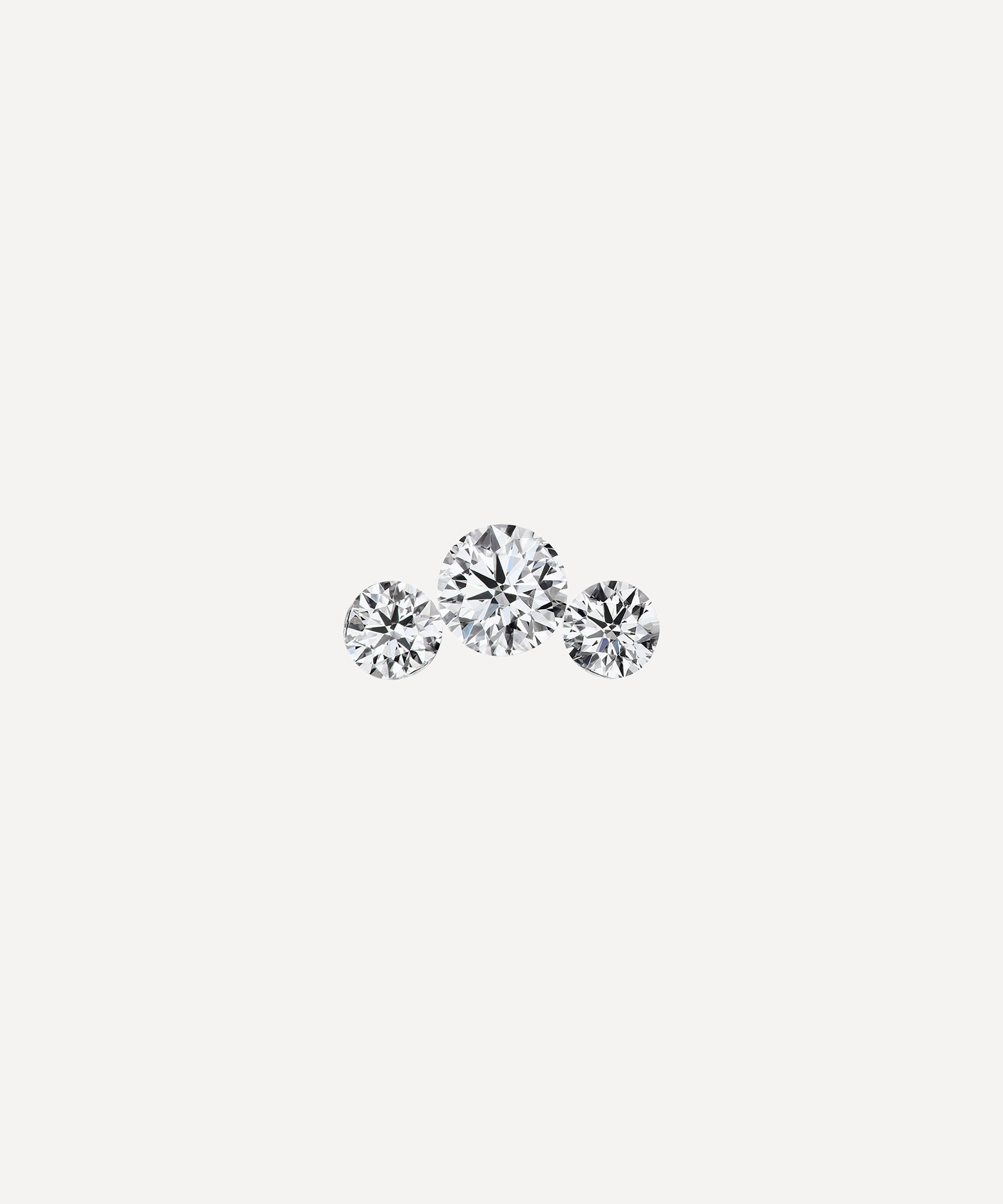 Maria Tash - 18ct Invisible Set Three Diamond Curve Threaded Stud Earring image number 0