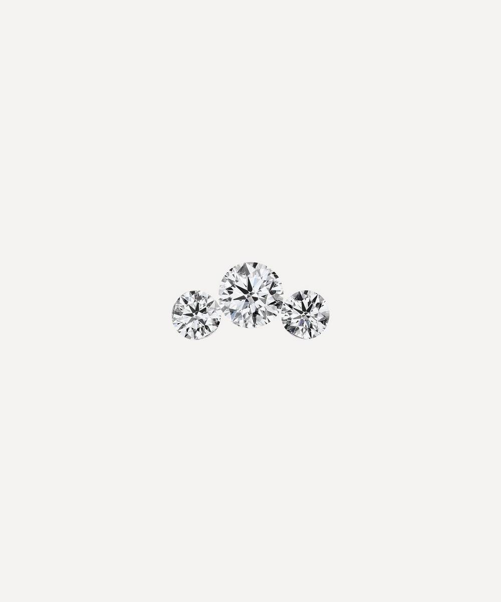 Maria Tash 18ct Invisible Set Three Diamond Curve Single Threaded Stud Earring | Liberty