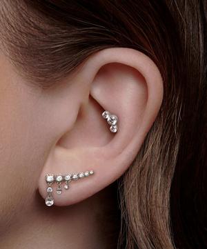 Maria Tash - 18ct Invisible Set Three Diamond Curve Threaded Stud Earring image number 1