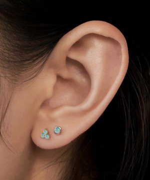 Maria Tash - 14ct Large Opal Trinity Single Threaded Stud Earring image number 1