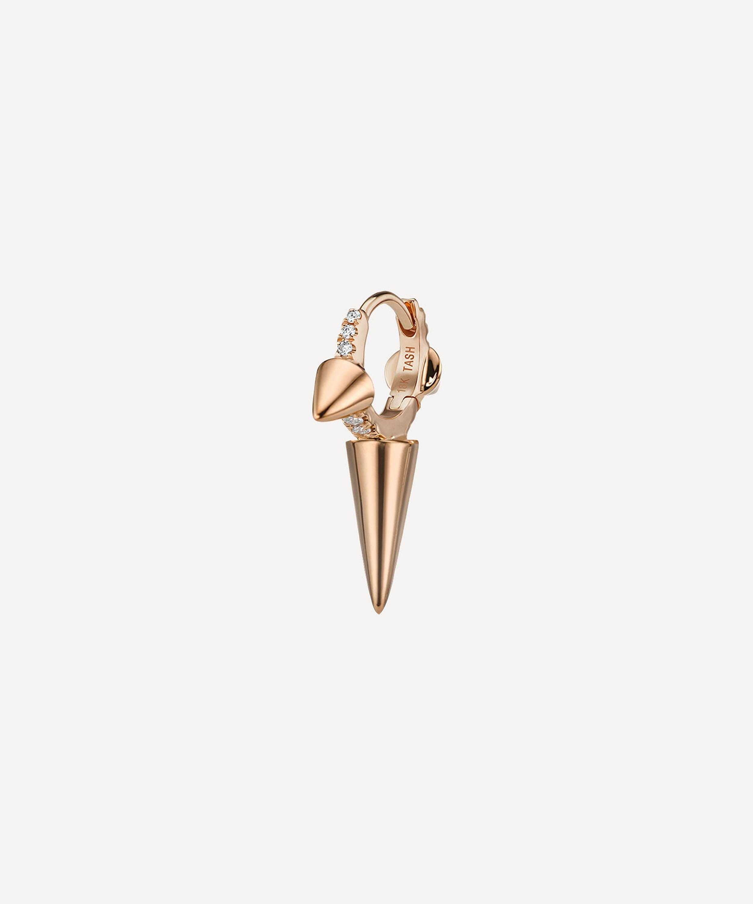 Maria Tash - 18ct 6.5mm Triple Long Spike Diamond Eternity Hoop Earring image number 0
