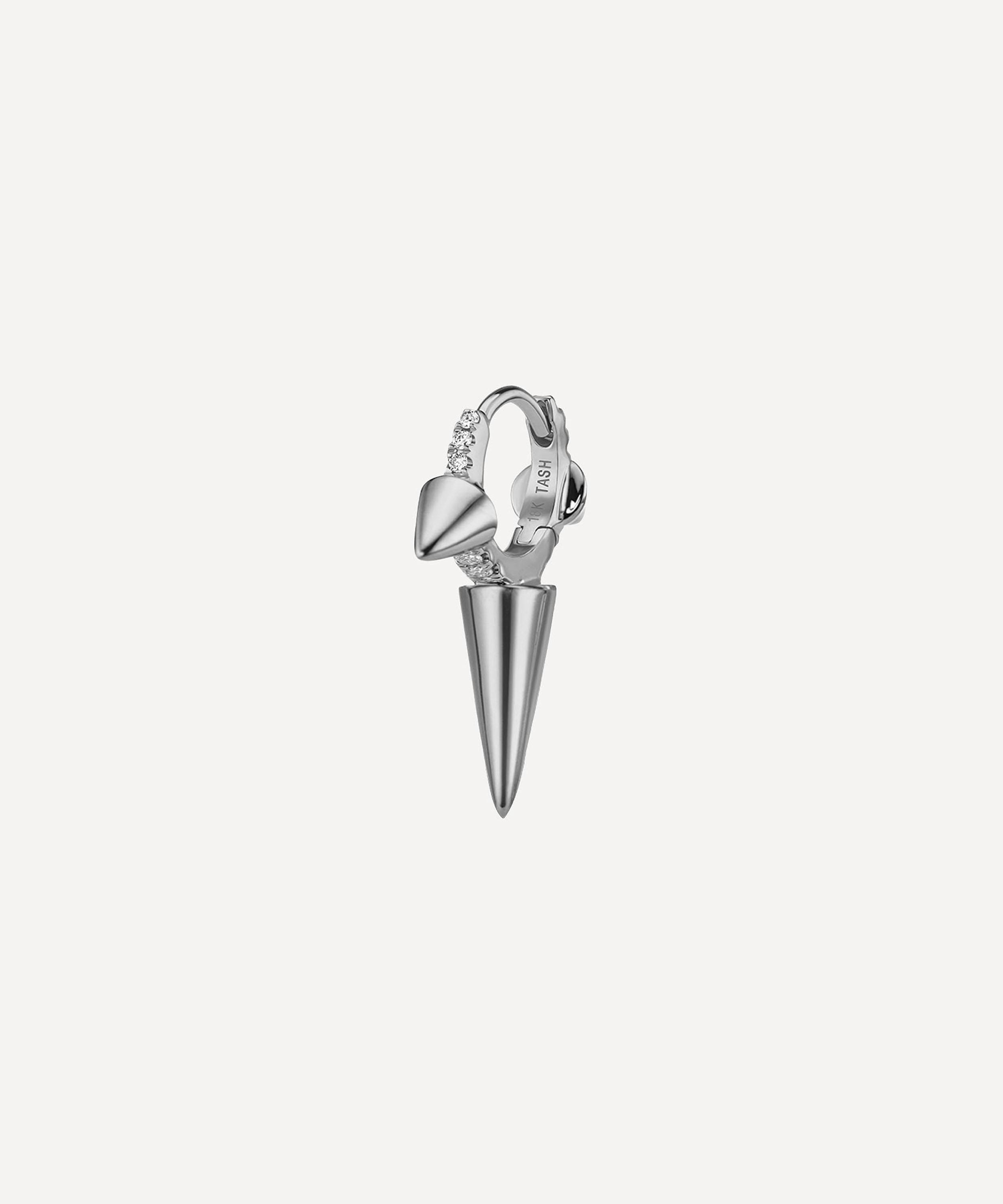 Maria Tash - 18ct 6.5mm Triple Long Spike Diamond Eternity Hoop Earring image number 0