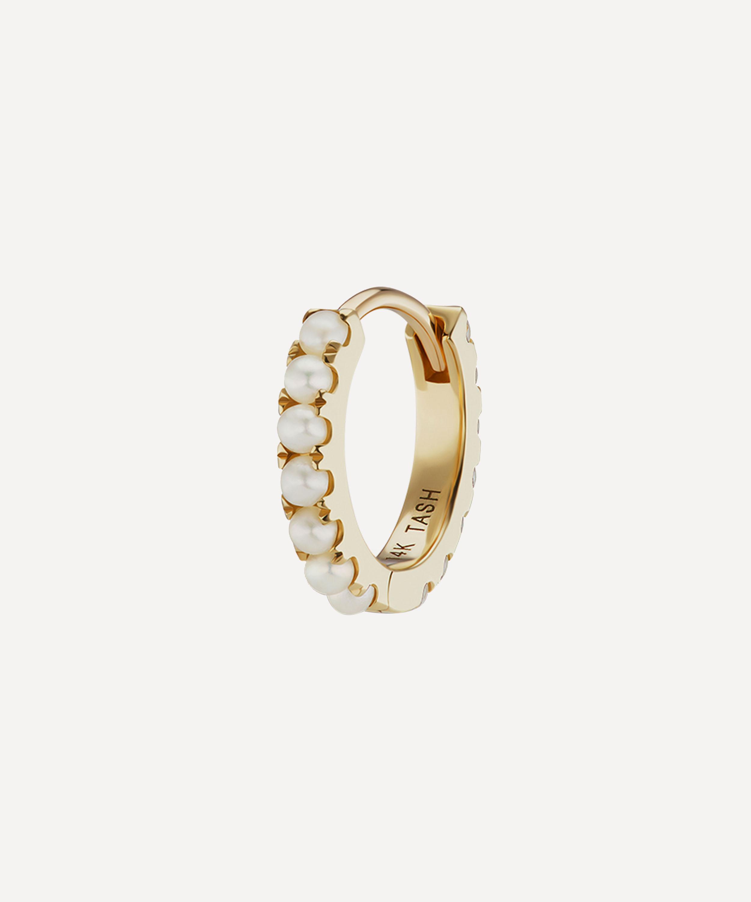 Maria Tash - 14ct 8mm Pearl Eternity Hoop Earring image number 0