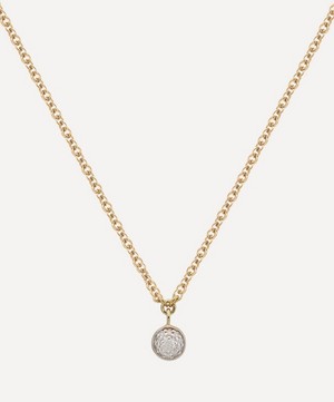 Monica Vinader - Gold Plated Vermeil Silver Fiji Tiny Diamond Button Single Drop Necklace image number 0