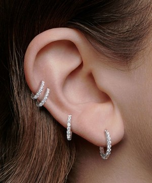 Maria Tash - 18ct 9.5mm Invisible Set Diamond Eternity Hoop Earring image number 1