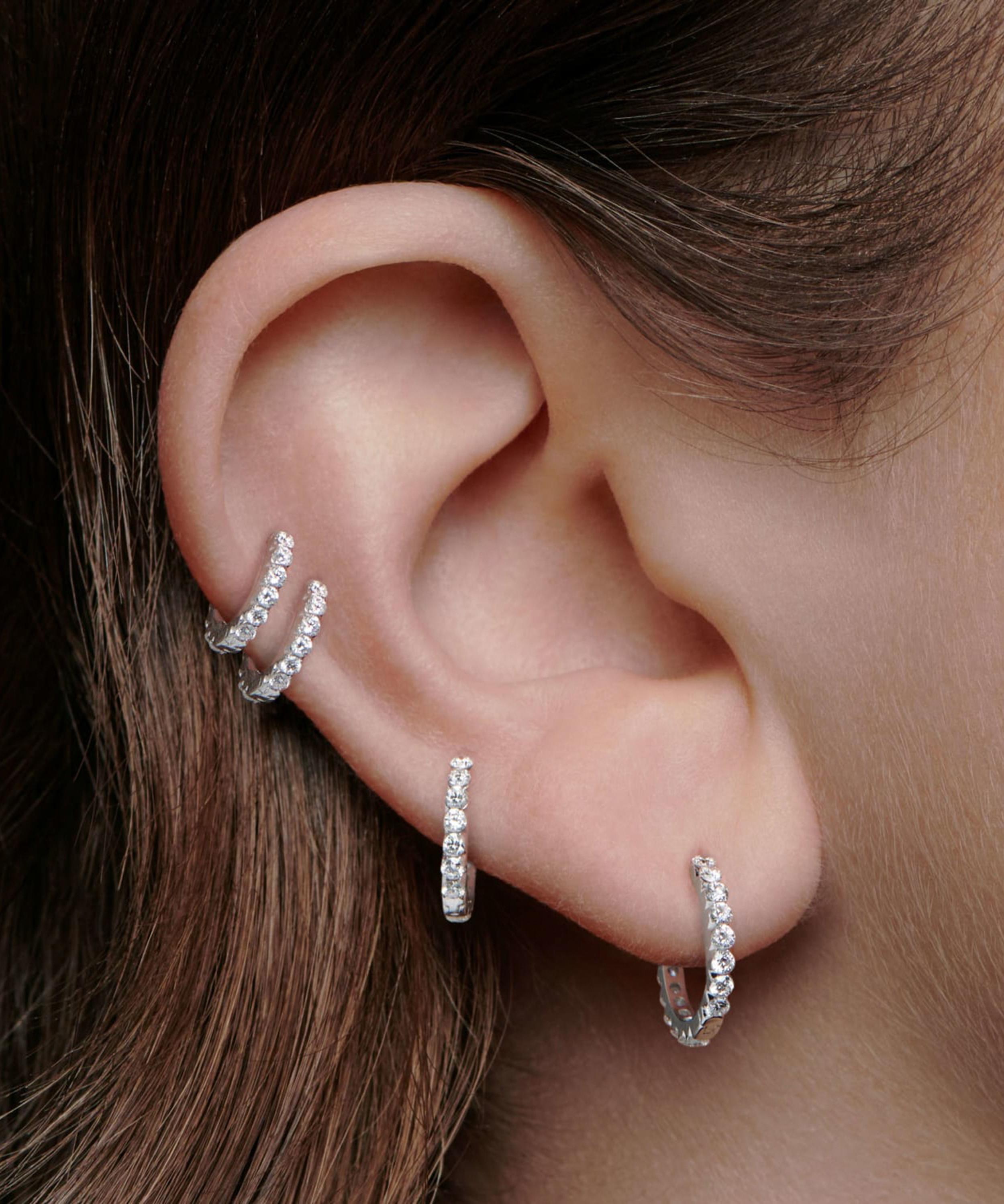 MARIA TASH MARIA TASH 18CT 9.5MM INVISIBLE SET DIAMOND ETERNITY HOOP EARRING 000698284