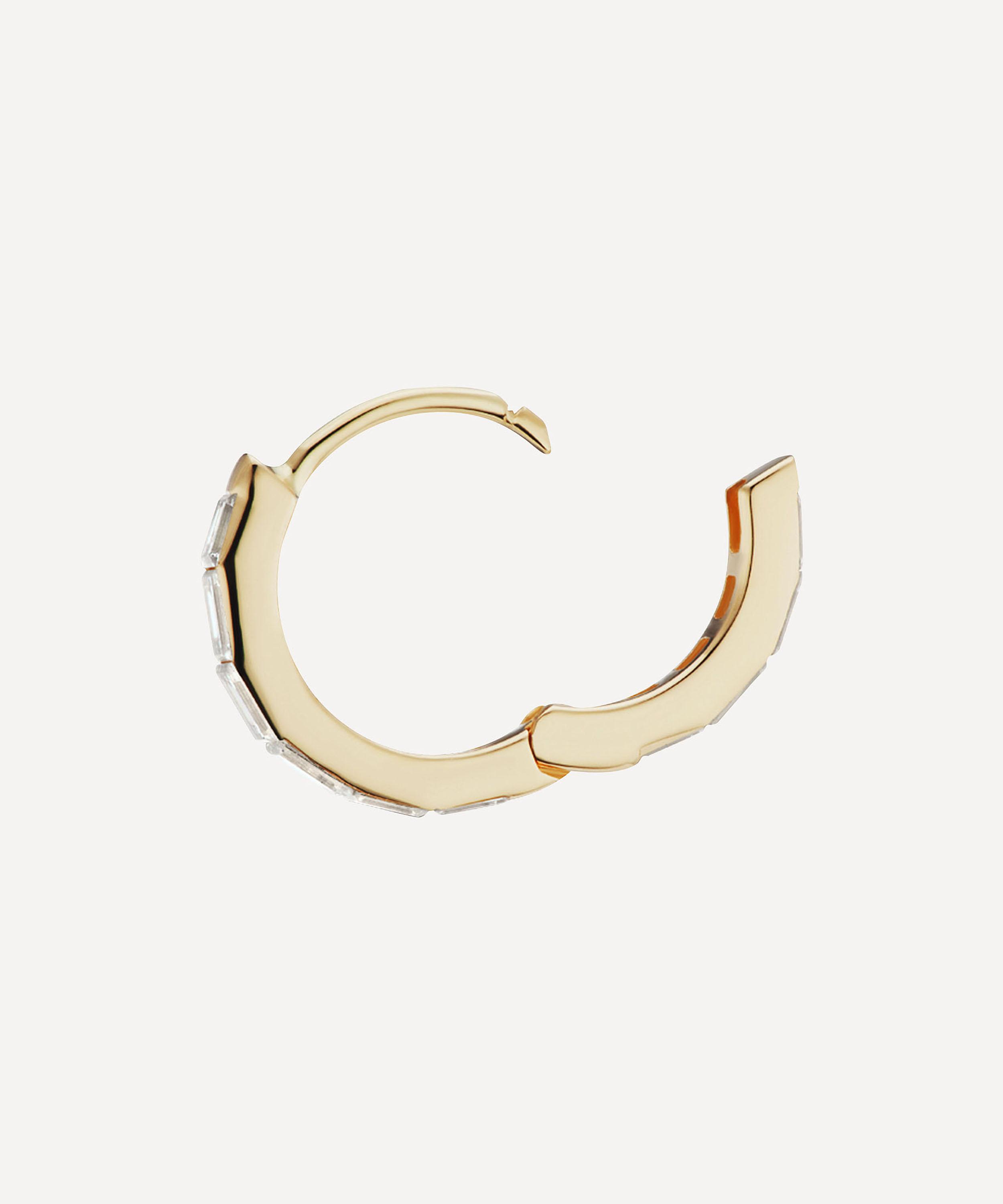 Maria Tash - 18ct 8mm Invisible Set Baguette Diamond Eternity Hoop Earring image number 2