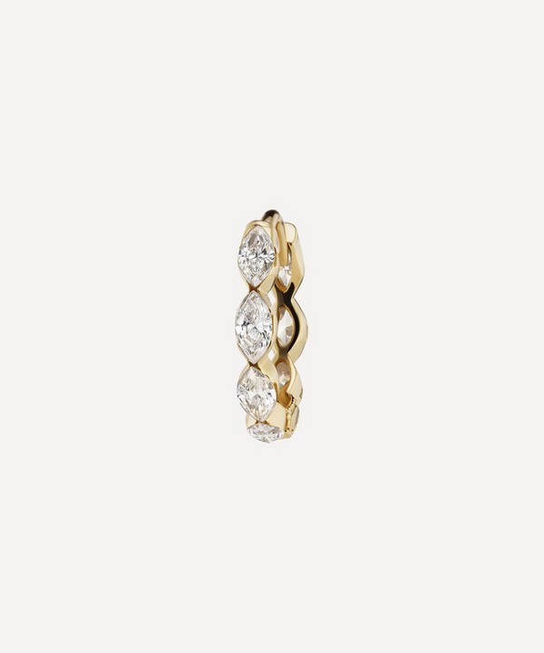 Maria Tash - 18ct 8mm Invisible Set Diamond Marquise Eternity Hoop Earring image number null