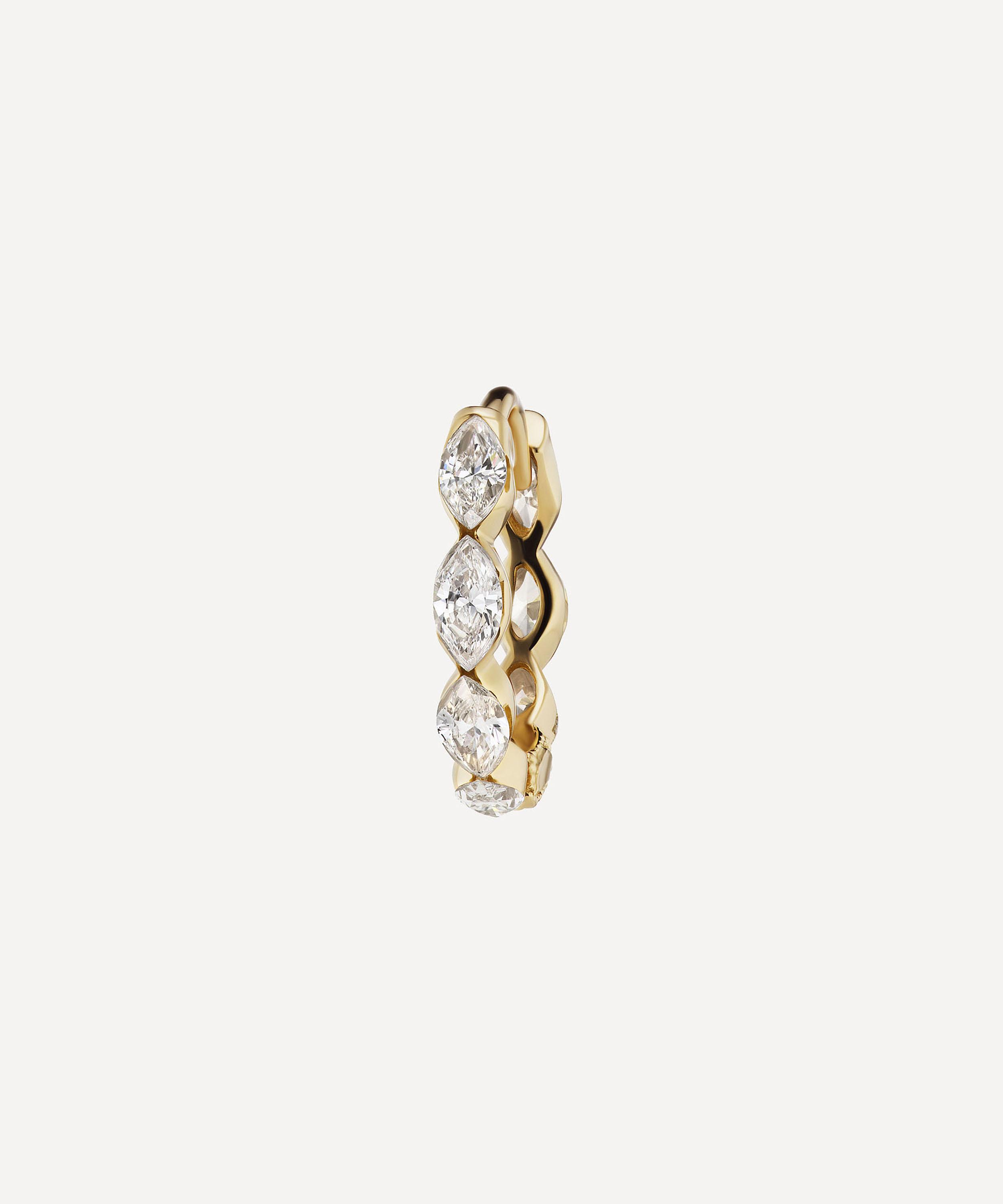 Maria Tash - 18ct 8mm Invisible Set Diamond Marquise Eternity Hoop Earring image number 0