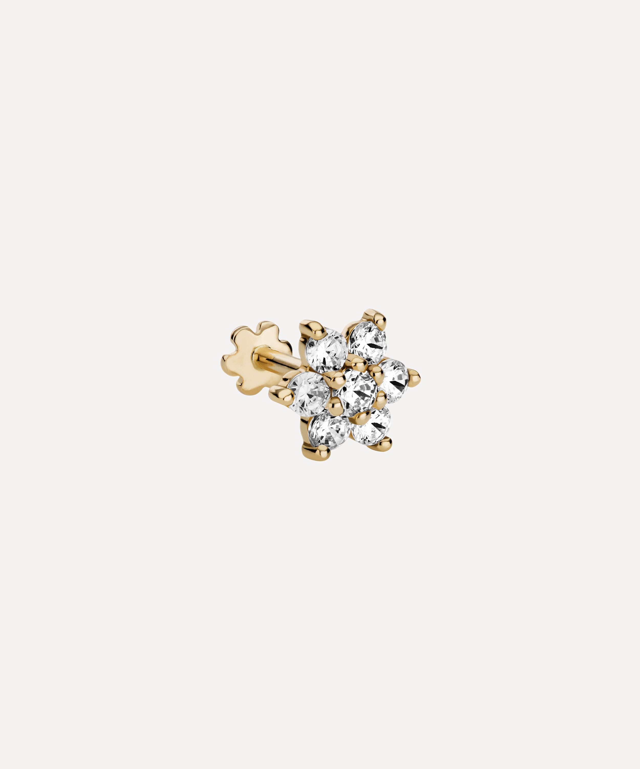 Maria Tash - 18ct 7mm Diamond Flower Threaded Stud Earring