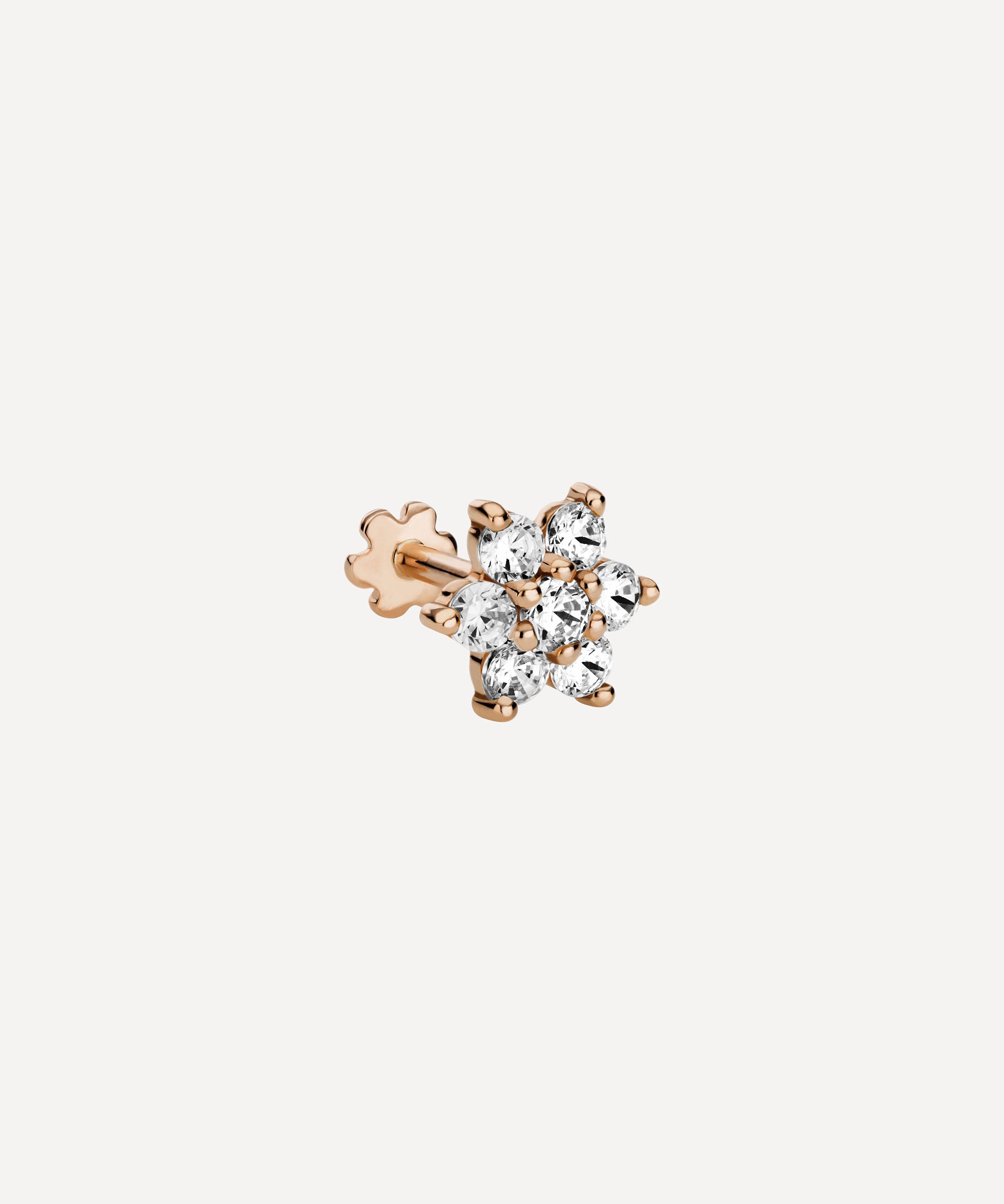 Maria Tash - 18ct 7mm Diamond Flower Threaded Stud Earring image number 0