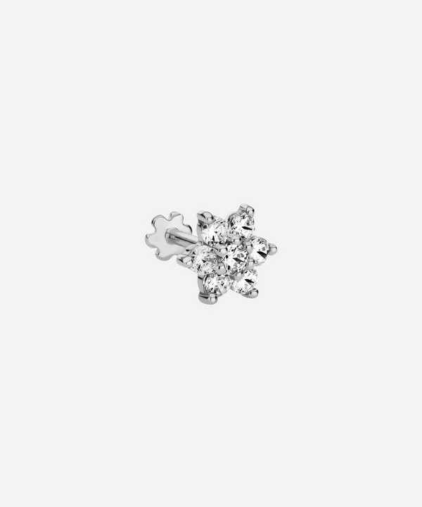 Maria Tash - 18ct 7mm Diamond Flower Threaded Stud Earring image number null
