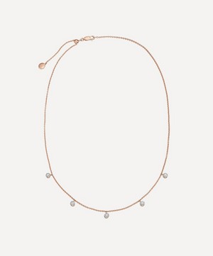 Monica Vinader - Rose Gold Plated Vermeil Silver Fiji Tiny Diamond Button Necklace image number 1