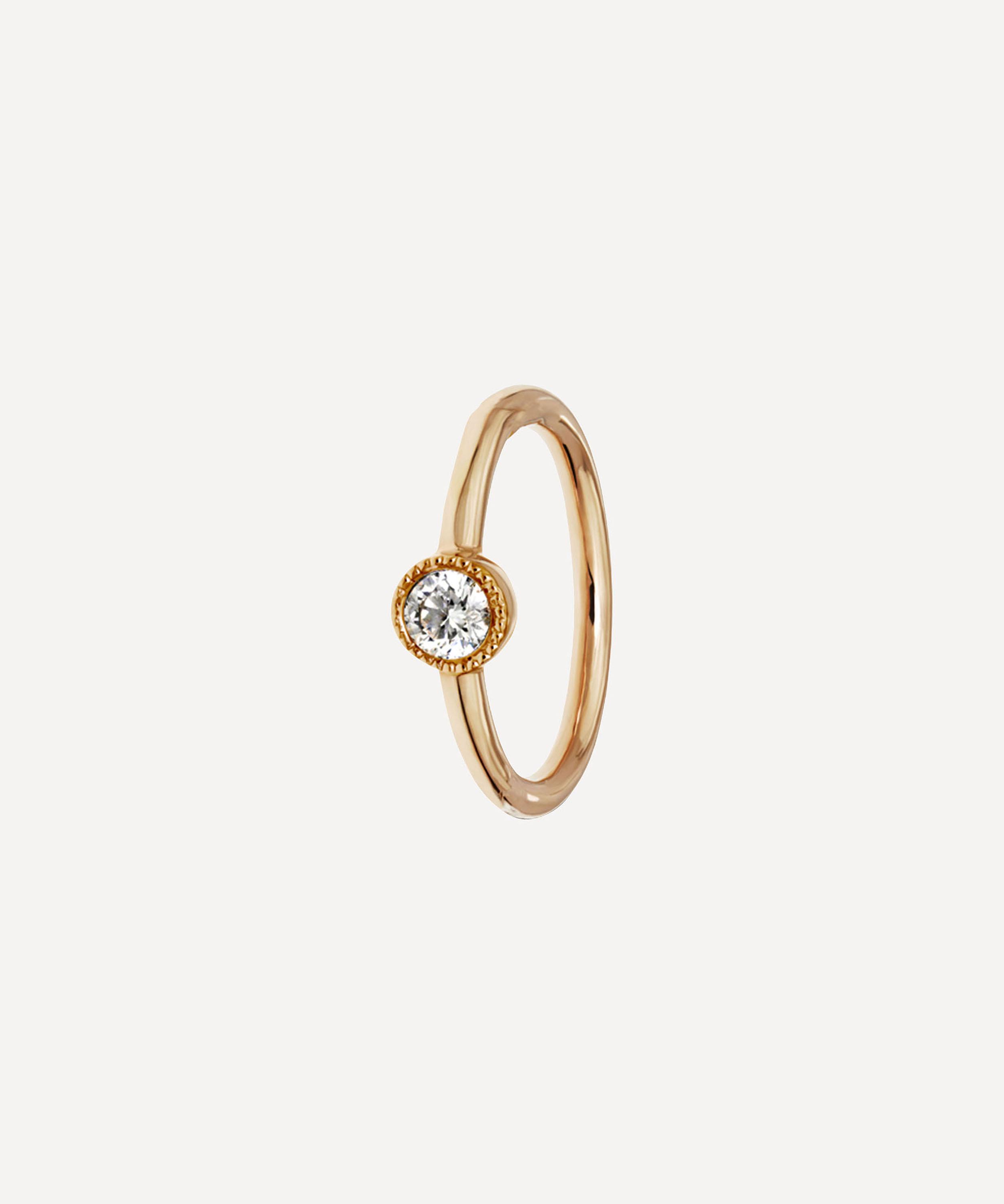 Maria Tash - 18ct 8mm Scalloped Diamond Hoop Earring image number 0