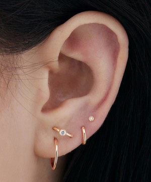 Maria Tash - 18ct 8mm Scalloped Diamond Hoop Earring image number 1