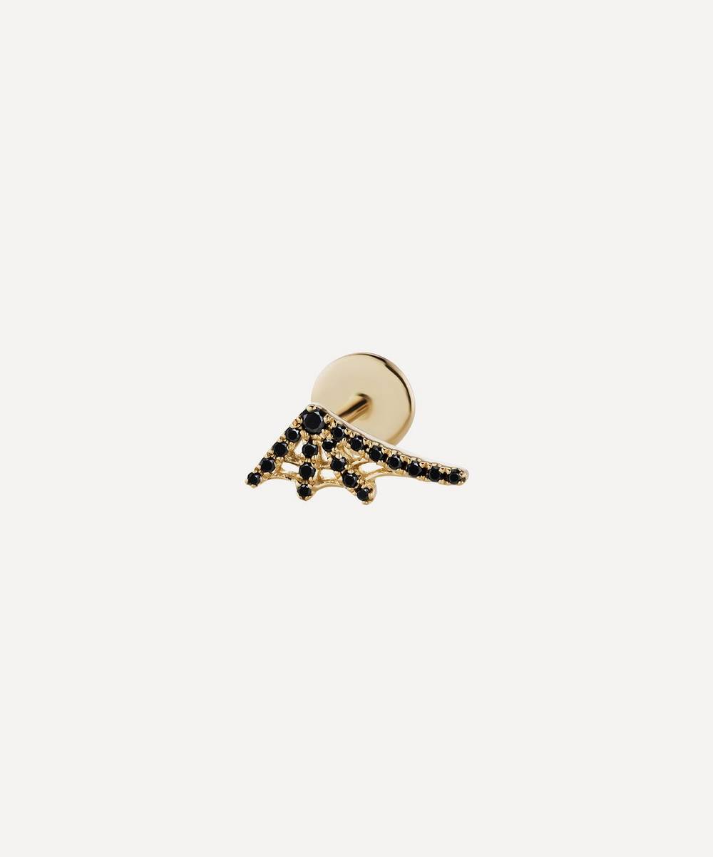 Maria Tash - 18ct Black Diamond Web Single Threaded Stud Earring Left