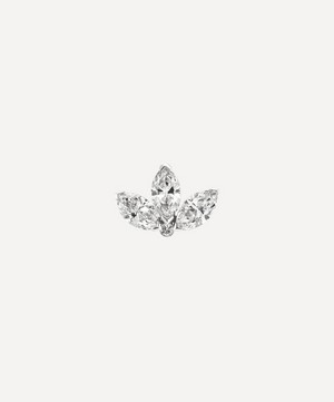 Maria Tash - 18ct 4mm Diamond Engraved Lotus Threaded Stud Earring image number 2