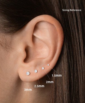 Maria Tash - 18ct 2.5mm Invisible Set Diamond Threaded Stud Earring image number 2