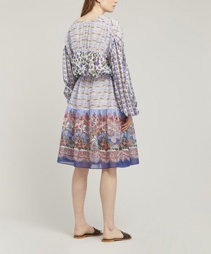 Liberty - Mixed Print Cotton Chiffon Tiered Midi Dress image number 3