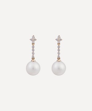Kojis - Diamond and Pearl Drop Earrings image number 0