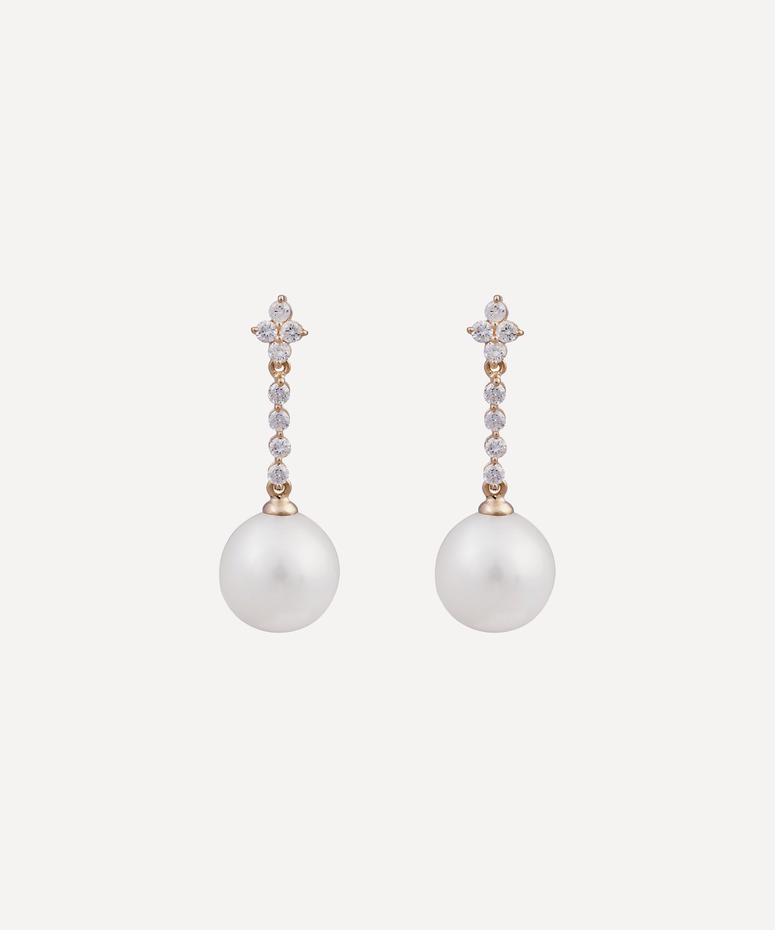 Kojis - Diamond and Pearl Drop Earrings