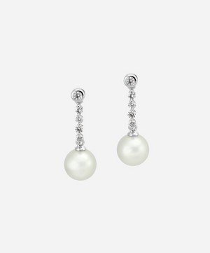 Kojis - Diamond and Pearl Drop Earrings image number 0