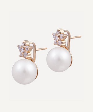 Kojis - Large Diamond Star and Pearl Drop Earrings image number 2