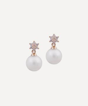 Kojis - Diamond Star and Pearl Drop Earrings image number 0