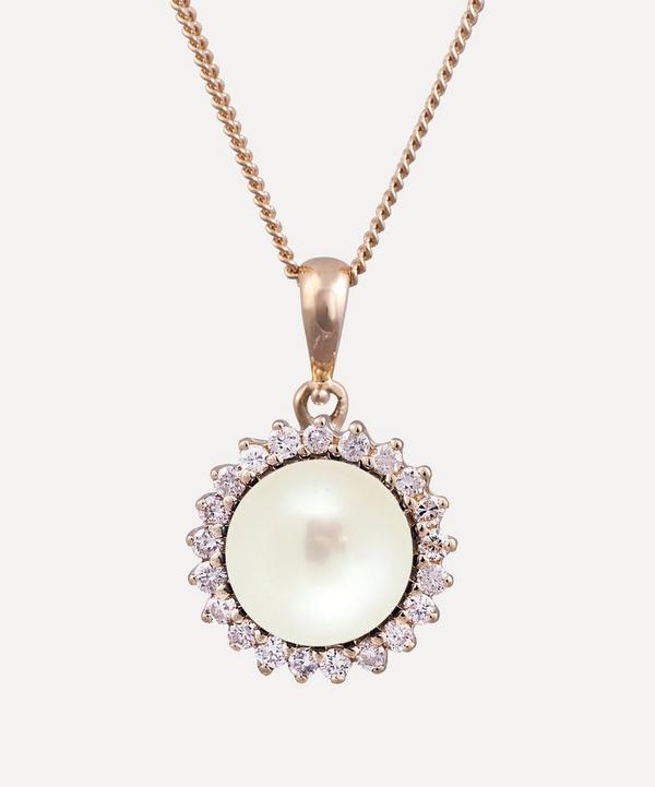 Kojis - Pearl and Diamond Cluster Pendant Necklace