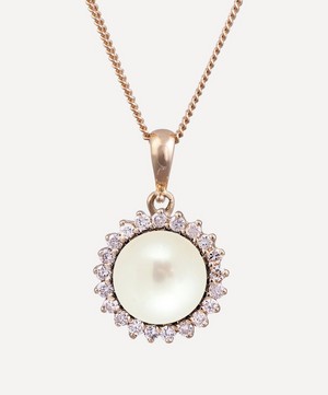 Kojis - Pearl and Diamond Cluster Pendant Necklace image number 0