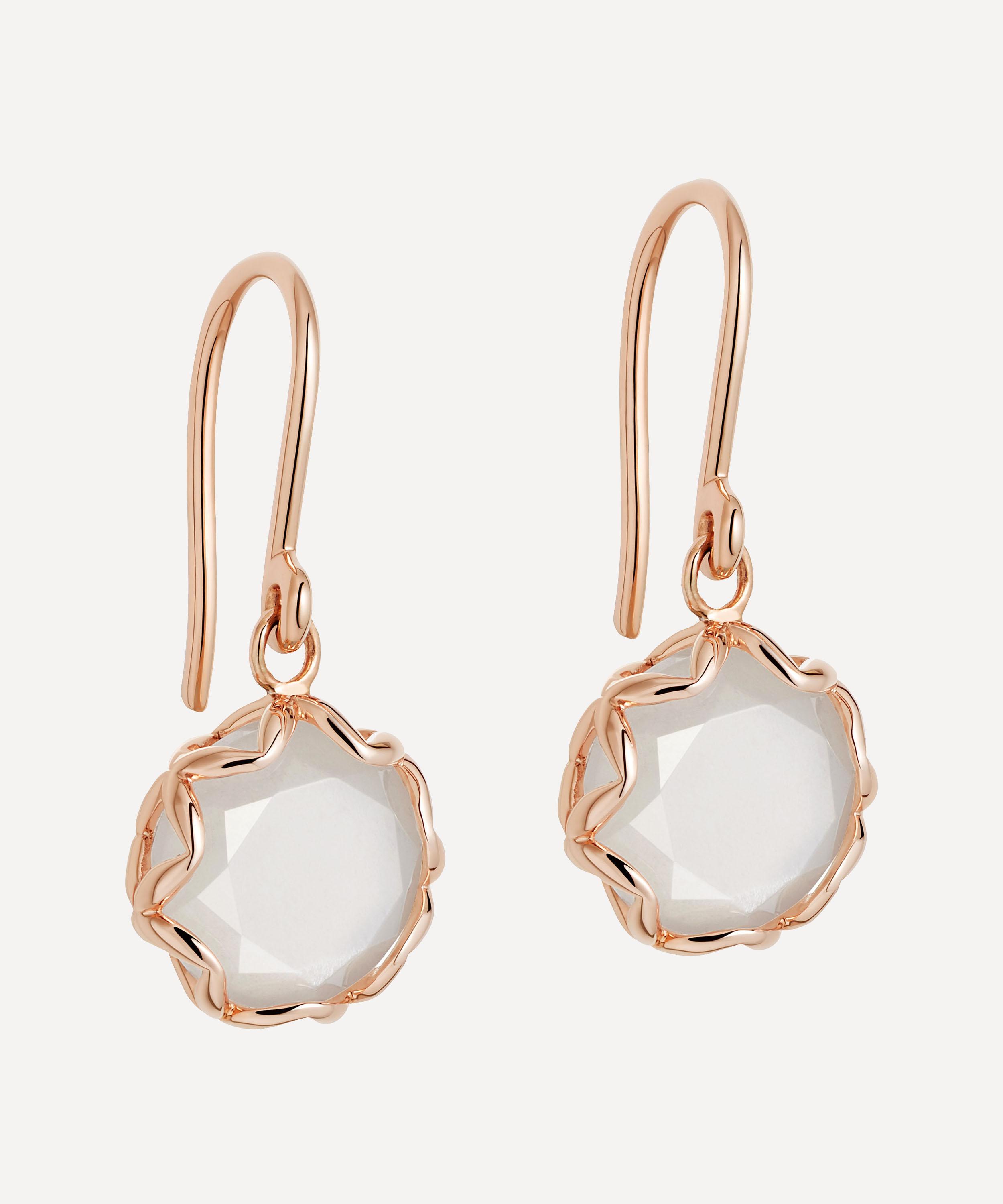 Astley Clarke - Rose Gold Plated Vermeil Silver Paloma Moonstone Drop Earrings image number 0