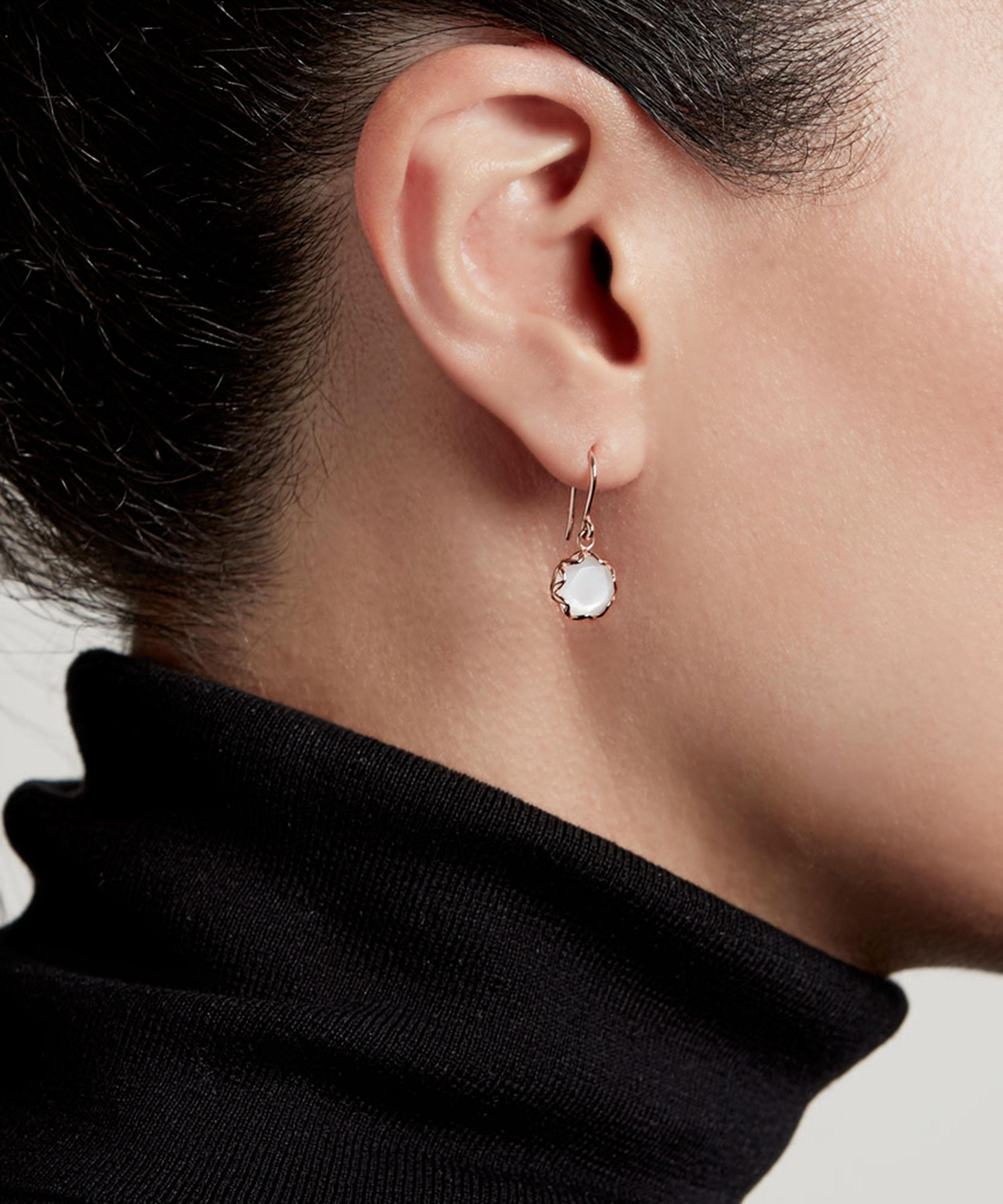 Astley Clarke - Rose Gold Plated Vermeil Silver Paloma Moonstone Drop Earrings image number 1