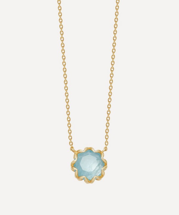 Astley Clarke - Gold Plated Vermeil Silver Paloma Aqua Quartz Pendant Necklace image number null