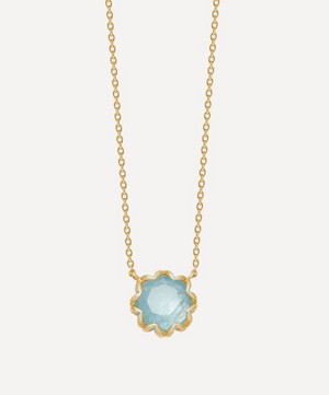 Astley Clarke - Gold Plated Vermeil Silver Paloma Aqua Quartz Pendant Necklace image number 0