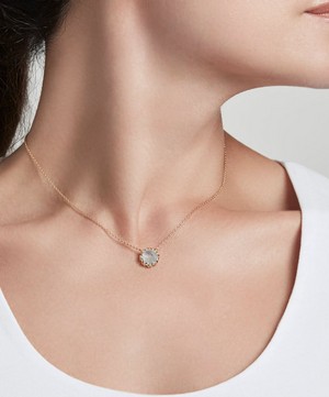 Astley Clarke - Gold Plated Vermeil Silver Paloma Aqua Quartz Pendant Necklace image number 1