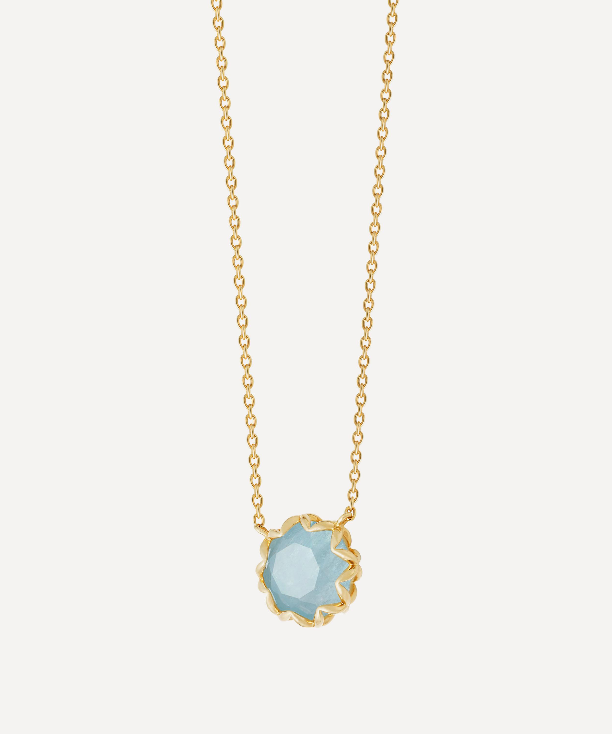 Astley Clarke - Gold Plated Vermeil Silver Paloma Aqua Quartz Pendant Necklace image number 2