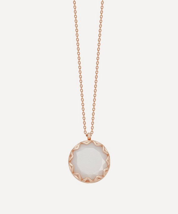 Astley Clarke - Rose Gold Plated Vermeil Silver Paloma Moonstone Locket Necklace image number null