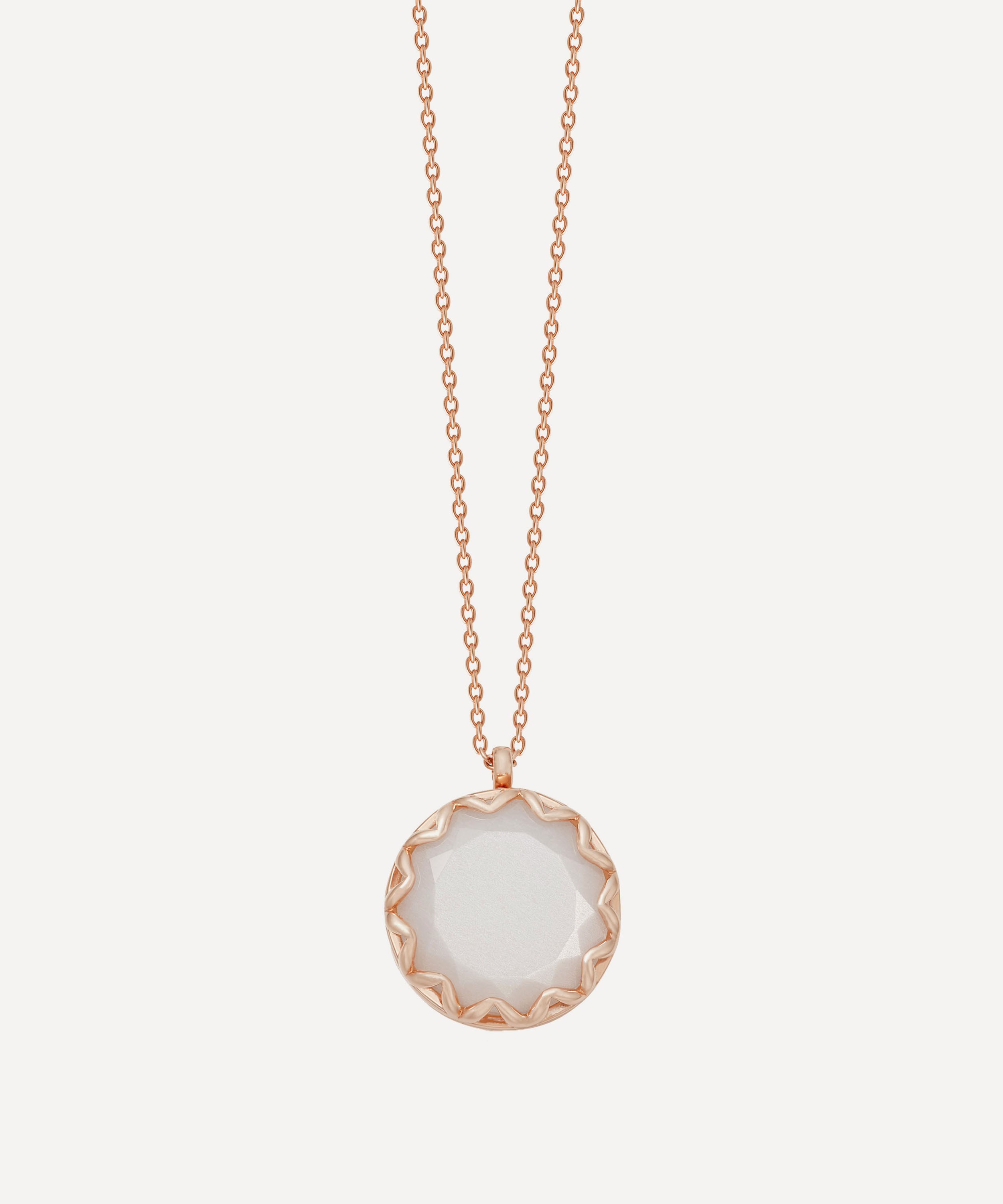 Astley Clarke - Rose Gold Plated Vermeil Silver Paloma Moonstone Locket Necklace image number 0